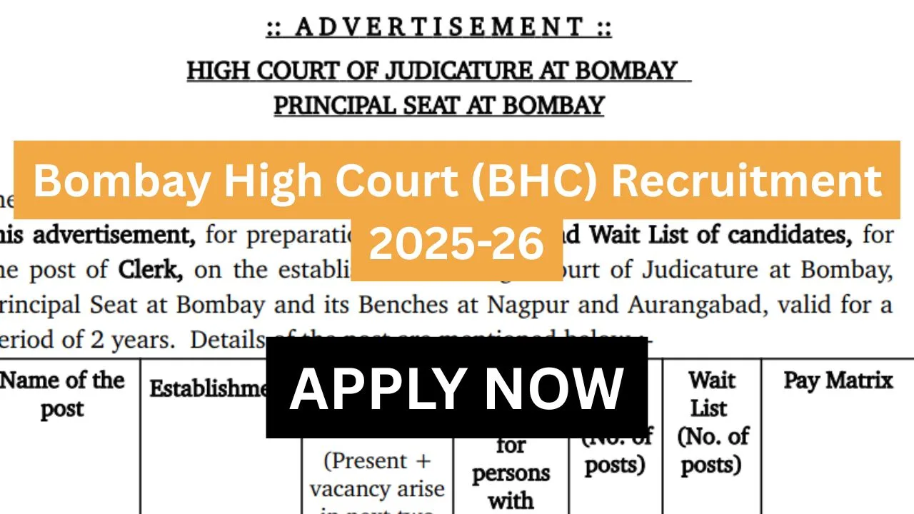 Bombay High Court (BHC) Recruitment 2025-26