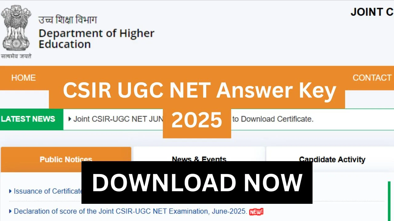 CSIR UGC NET Answer Key 2025